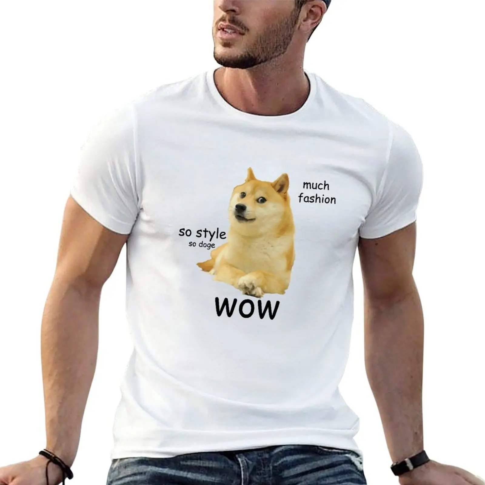 

Doge shirt, wow T-Shirt t shirts for man cotton funny man t shirt designer T-Shirt