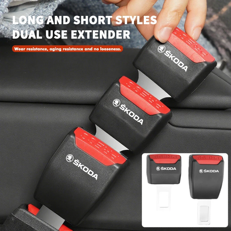 Car Safety Belt Buckle Extension Clip Insert Socket Extender Tool Accessory For Skoda Kodiaq Octavia 2 3 Rapid Karoq Fabia Kamiq