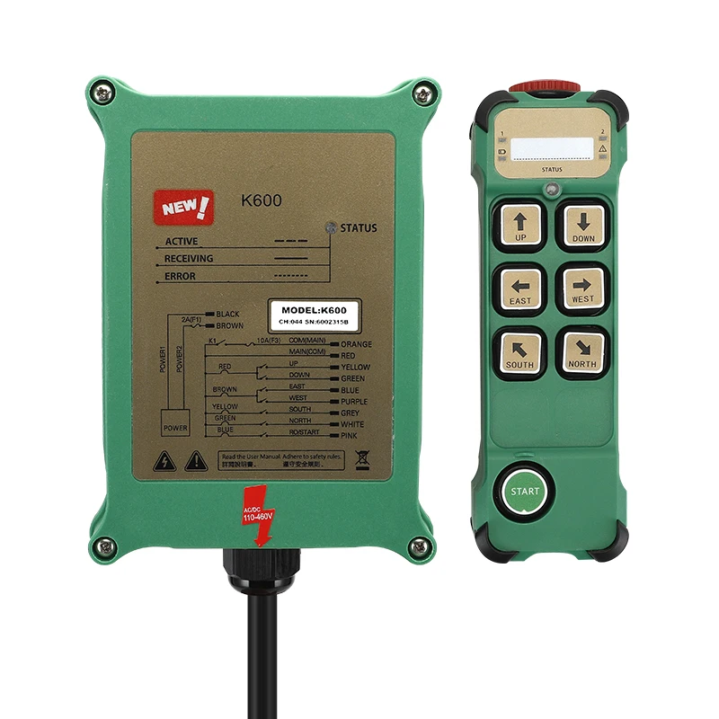 Imagem -03 - Interruptor de Guindaste de Controle Remoto de Rádio Único Reconjunto de Pressão K600 Chaves Guindaste Industrial