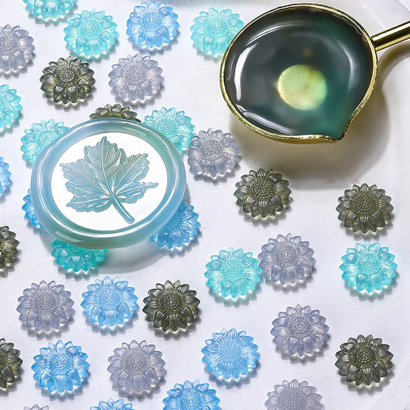 100 Stück durchscheinende Sonnenblumen-Siegelwachsperlen für DIY-Umschläge, Briefe, Hochzeitseinladungen, Scrapbooking, blinkender Siegelstempel – Detail 3