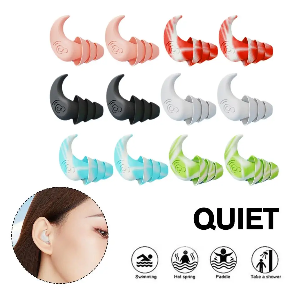 Anti Noise Silicone Earplugs, impermeável natação Ear Plugs, Fit para dormir, mergulho, Surf, Soft Comfort Natureza, natação Ear Prot, C3Y2