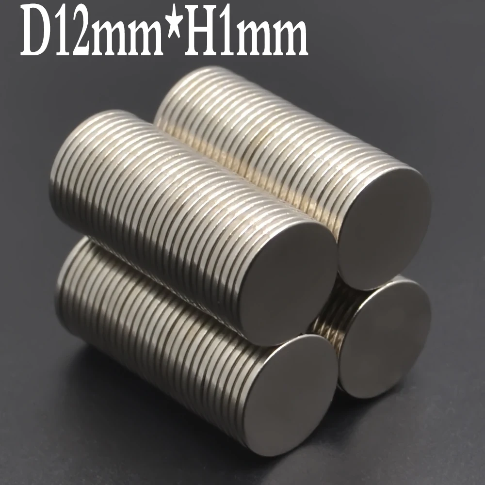 10/50/100/200/500 pz 12x1mm magnete al neodimio 12mm x 1mm N35 NdFeB rotondo Super potente forte permanente magnetico imanes disco