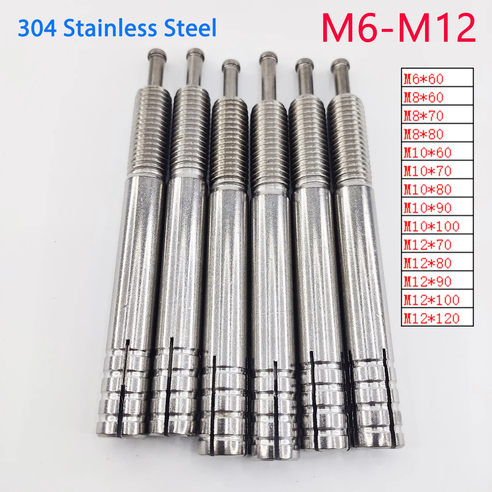 

1/2PCS M6 M8 M10 M12 Hammer Drive Rivet 304 Stainless Steel Toothed Flange Nut Percussion Expansion Nail Screw Knock Type