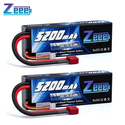 1/2 Units Zeee Lipo Battery 2S 7.4V 100C 5200mAh with Deans Connector for RC Car Truck Vehicle Buggy Losi RC Racing Models Parts