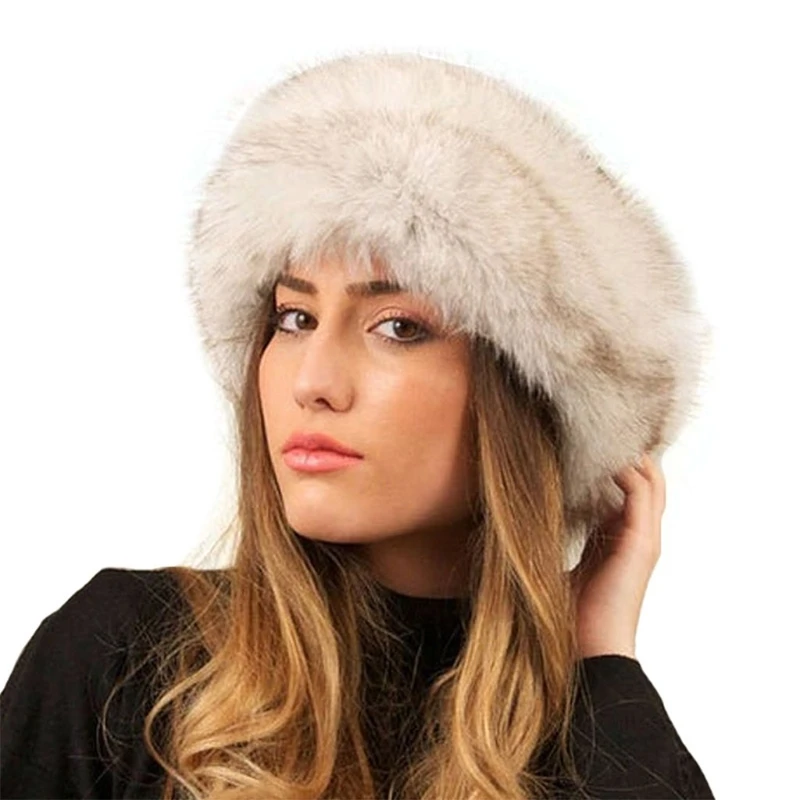 Fluffy Winter Warm Hairbands Elastic Faux Fur Headbands Ear Warmers Ski Hats Cap Soft Head Wrap Outdoor Accessories