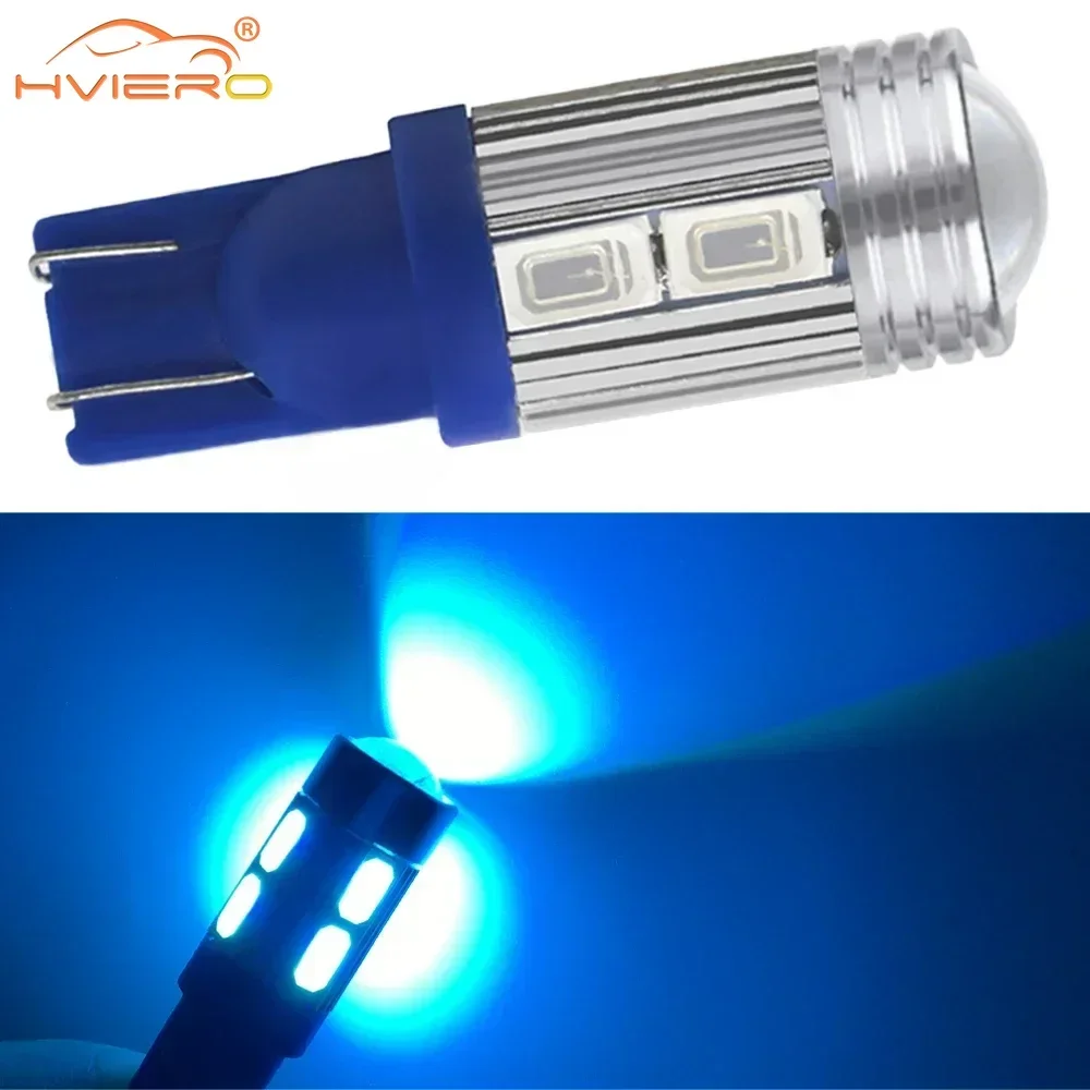 1pcs W5W T10 10SMD 5630 6000K Auto Dome Door Map Lights 194 Wedge 12V Car LED Projector Solid Turn Signal Bulb Side Marker Light