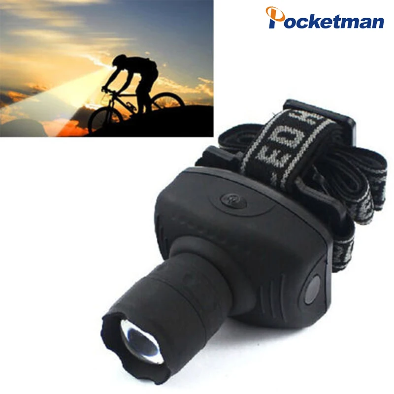 Hellsten LED Scheinwerfer Zoombare Scheinwerfer Frontal Kopf Taschenlampe Leistungsstarke Kopf Licht Verwenden AAA Batterie für Camping Wandern