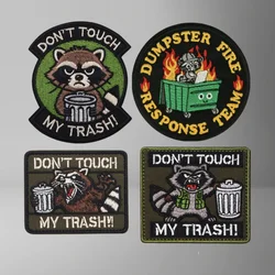 Parche bordado táctico Raccoon Firefighter – insignia moral MOLLE