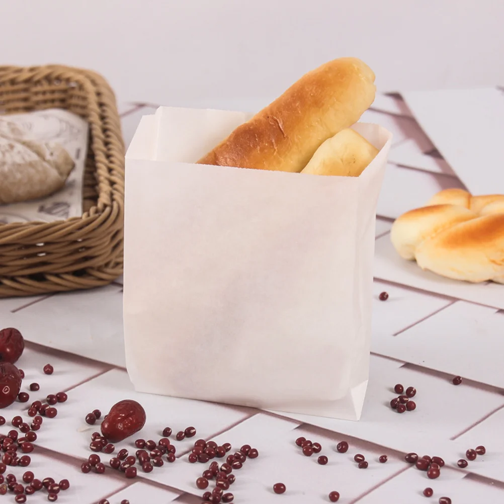 100pcsGreaseproof Envelopes /set Oil Proof Take-out Grease Proof Disposable Kraft Paper Bag for Bread Baking Food Fried Chicken