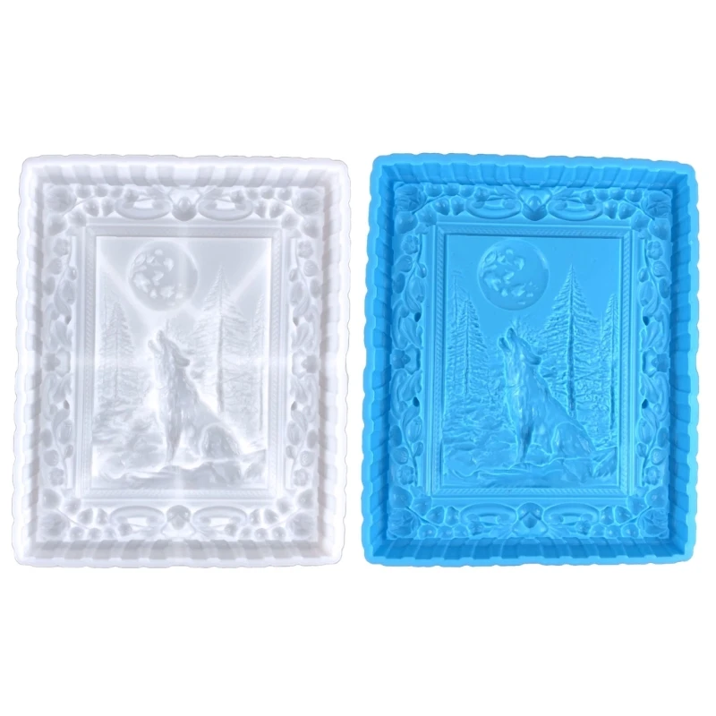 

Wall Hanging Resin Molds Moon Wolf Photo Frame Silicone Moulds Epoxy Resin Mould N58F