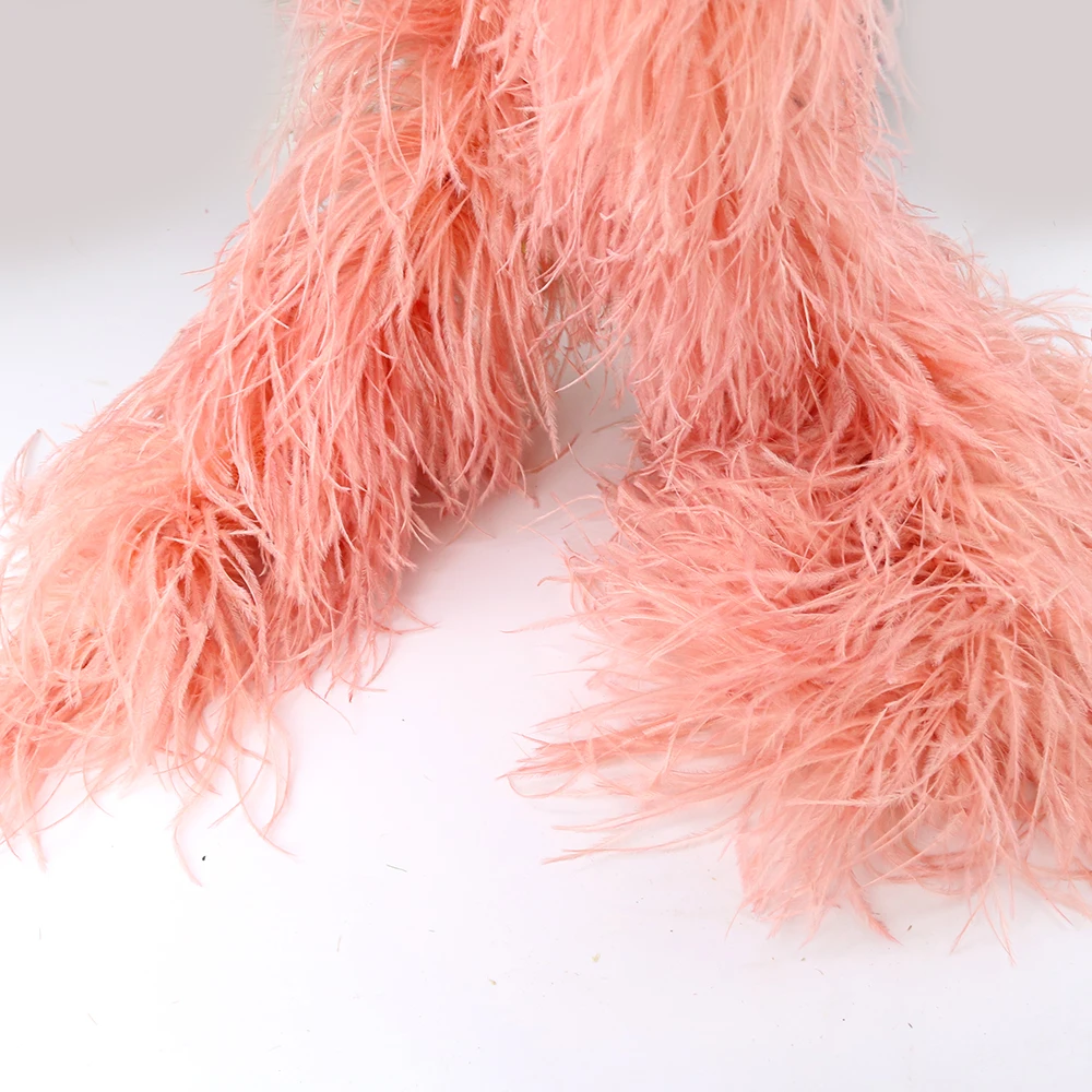 Wholesale 6 Ply Natural Ostrich Feather Boa 50CM 1Meter 2 Meter Length for DIY Wedding Dress Carnival Clothing Shawl Craft Decor