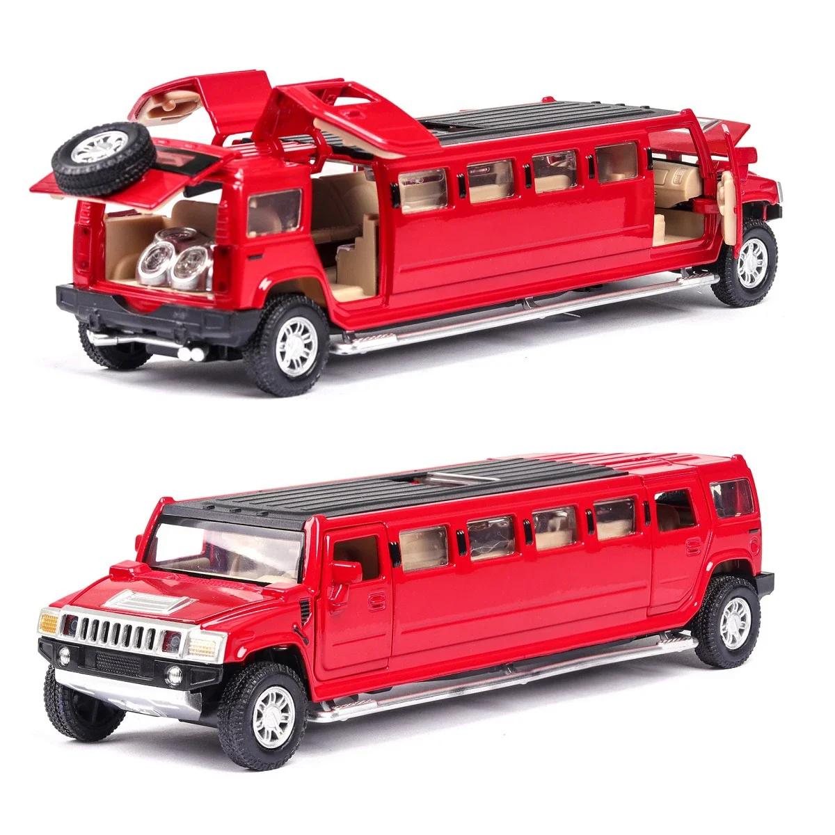 Antike Legierung verlängern Hummer Limousine Auto Modell Metall Druckguss Fahrzeuge mit Sound Light Pull Back Auto Sammlung Spielzeug Kinder Geschenke