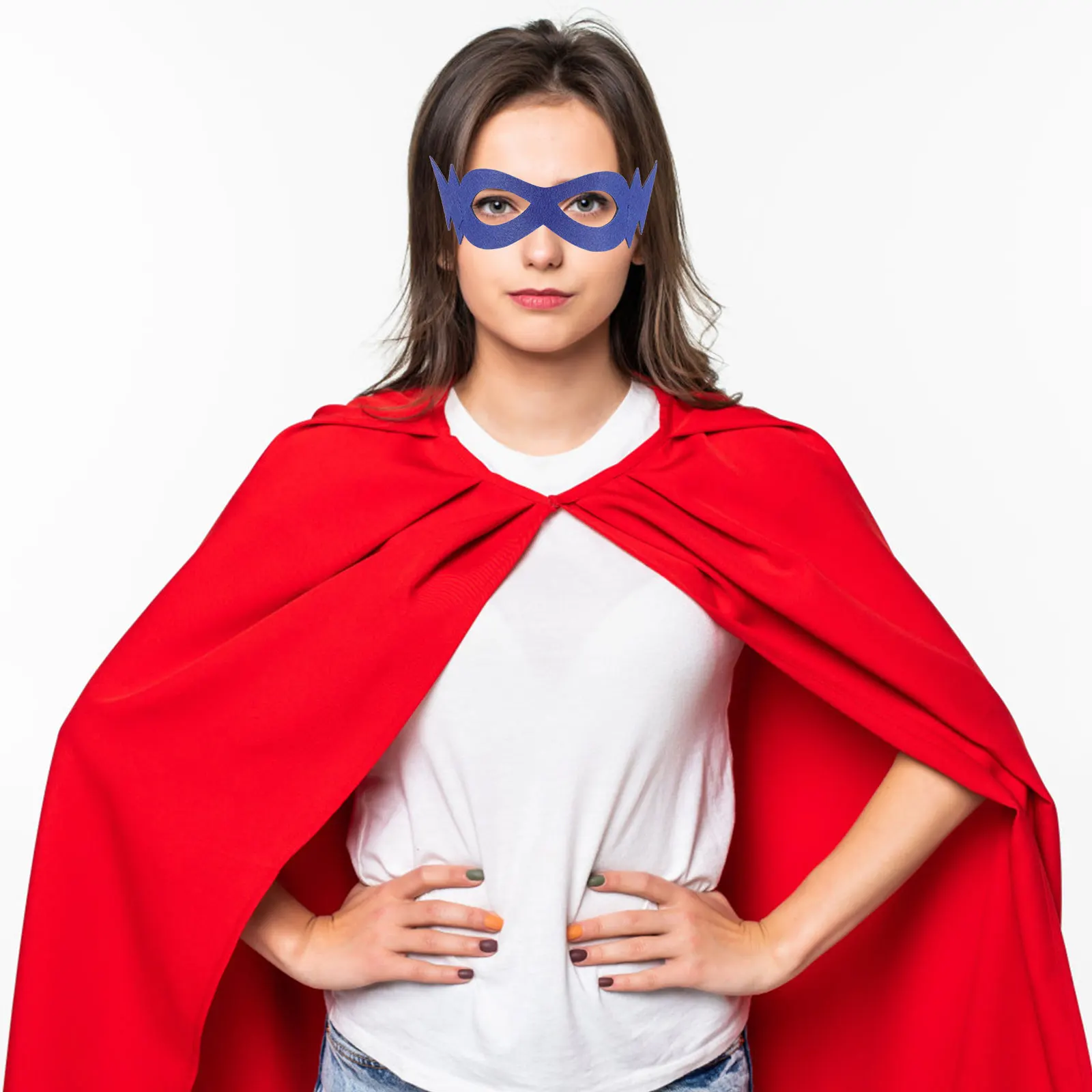 6pcs Eye Mask Set Soft Children Costume Party Masks Halloween Christmas Masquerade Superhero Blue Green Pink Purple Black Red