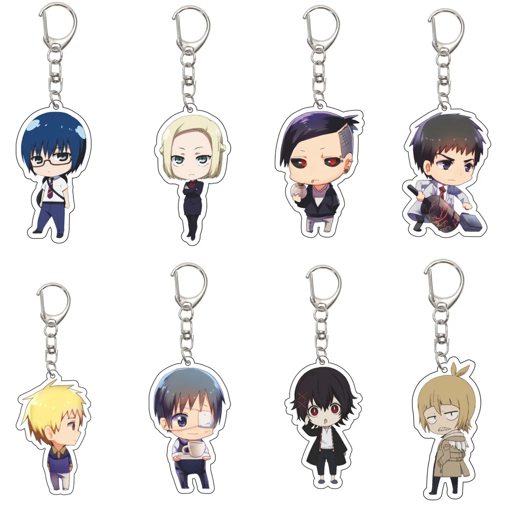 

55MM Anime Tokyo Ghoul Keychain Kaneki Ken Mado Kureo Uta A-OWL Nagachika Hideyosh JUZO SUZUYA Keychain Christmas Gifts