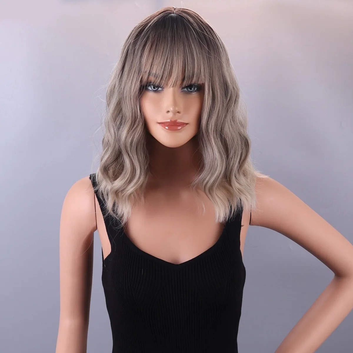 

European and American wigs, big waves, short curls, chemical fiber wigs, full headgear.