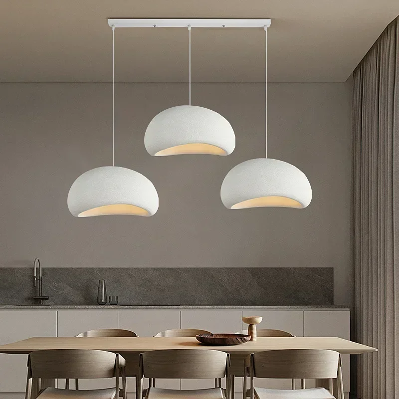 R​esin White Grey Pendant Lights Wabi Sabi Imitation cement Ceiling Chandelier Dining Room kitchen island bar table hang lamps