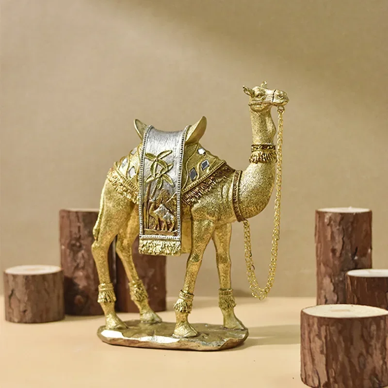 Light luxury art Arab Camels Figurines Desktop Model Decoration Animal Miniature Ornaments Home Living Room Decoration Crafts