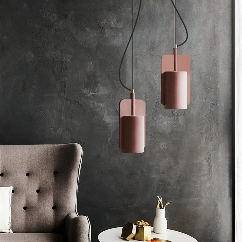 

Nordic Design Industrial Cement Light Pendant Lamp Led Geometric Pendant Light for Living Room Decor Bedroom Loft Hanging Lamp