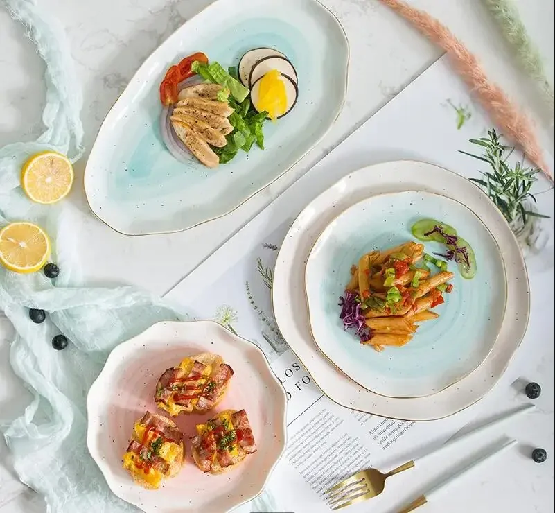 

Керамическая посуда из Пномпеня, миски для домашней кухни, чашки, принадлежности для стейка, тарелки для салата и наборы