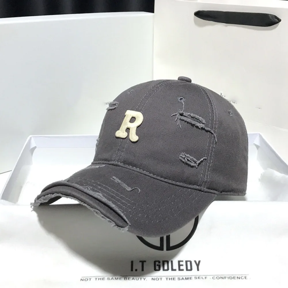 

Cotton OverSize Baseball Cap Adjustable Letters Vintage Duck Tongue Cap Versatile Anti-UV Large Head Circlet Cap Riding Running
