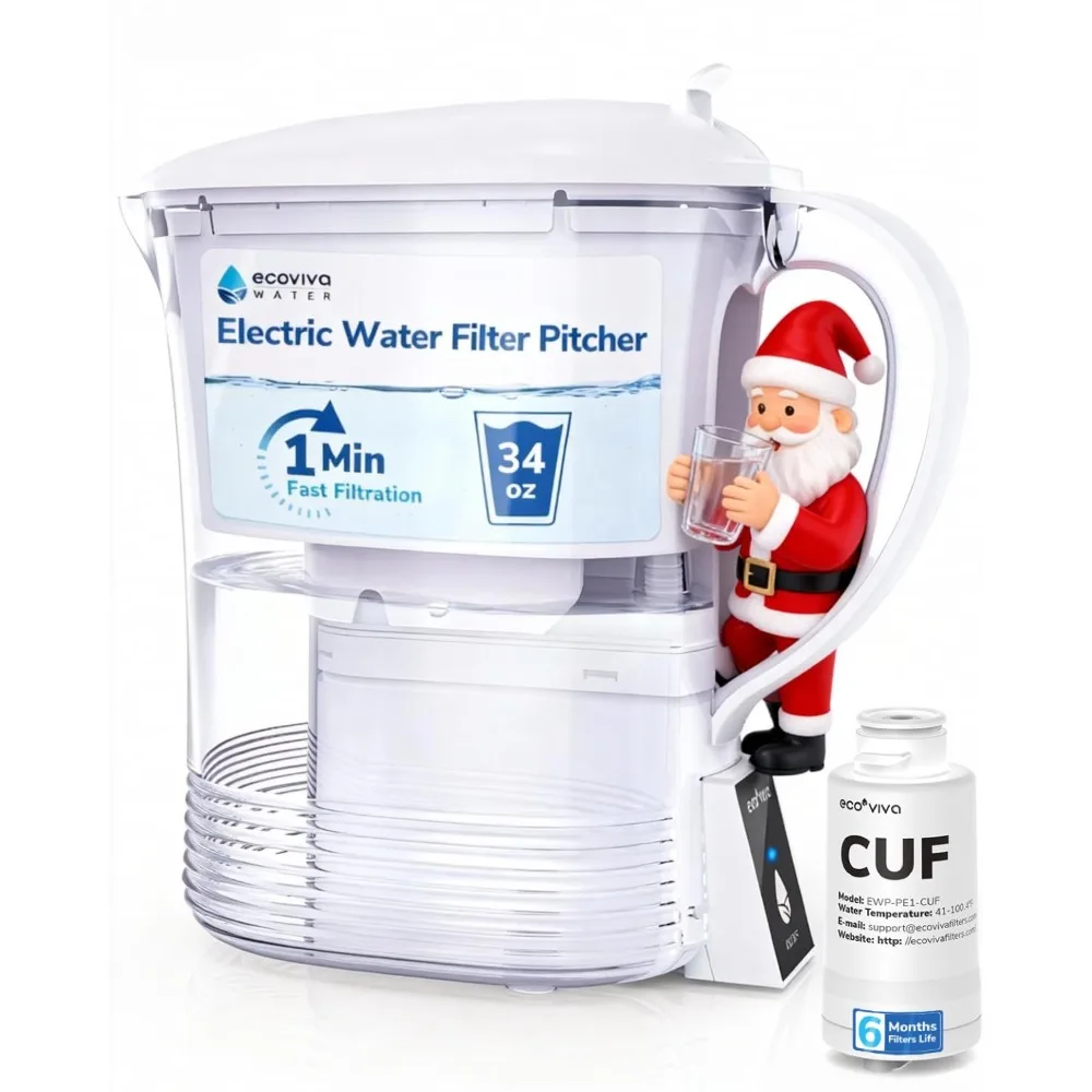 

Electric Water Filter Pitcher for Tap and Drinking Water,1-Min Fast Filtration, Removes 99.99% of Lead, PFAS & Chlorine, with