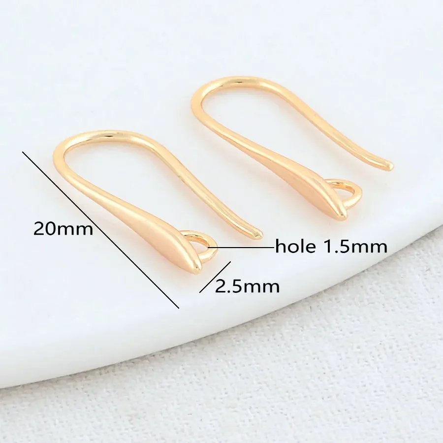 2.5*20MM 14K Gold Color Brass Earrings Hoops High Quality Jewelry Making Supplies Diy Findings Accessories
