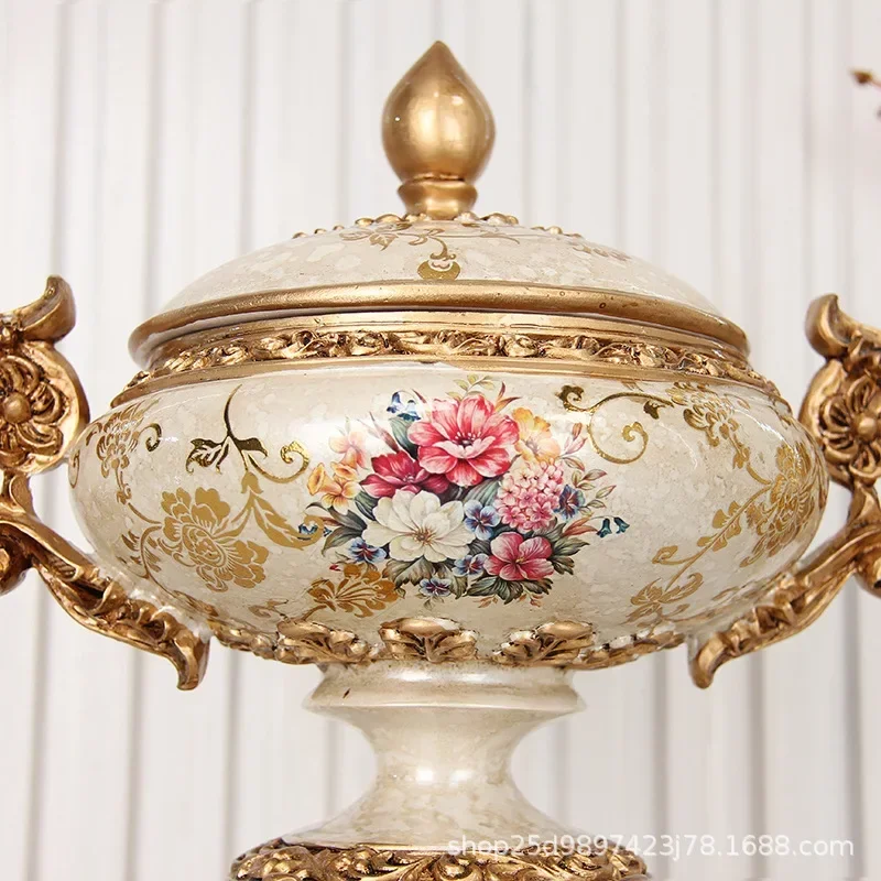 

European retro ceramic decoration jar, living room entrance handicraft decoration, storage and storage jar