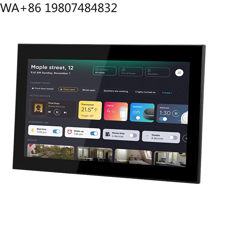 7 Inch Two-Zone Smart Home Control Panel Zigbee Gateway Built-in Music Player Scene Trigger Background Music Automation System