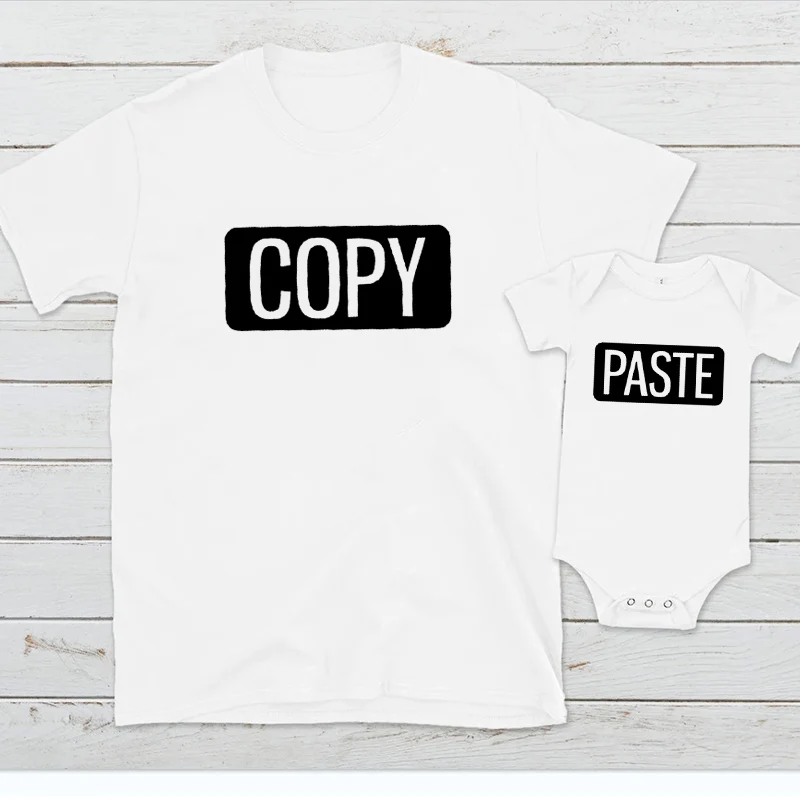 Copy Paste Shirts Copy Paste Matching Shirt Newborn Boy Clothes Cotton Father and Son Shirt Family Matching Shirt Fashion M