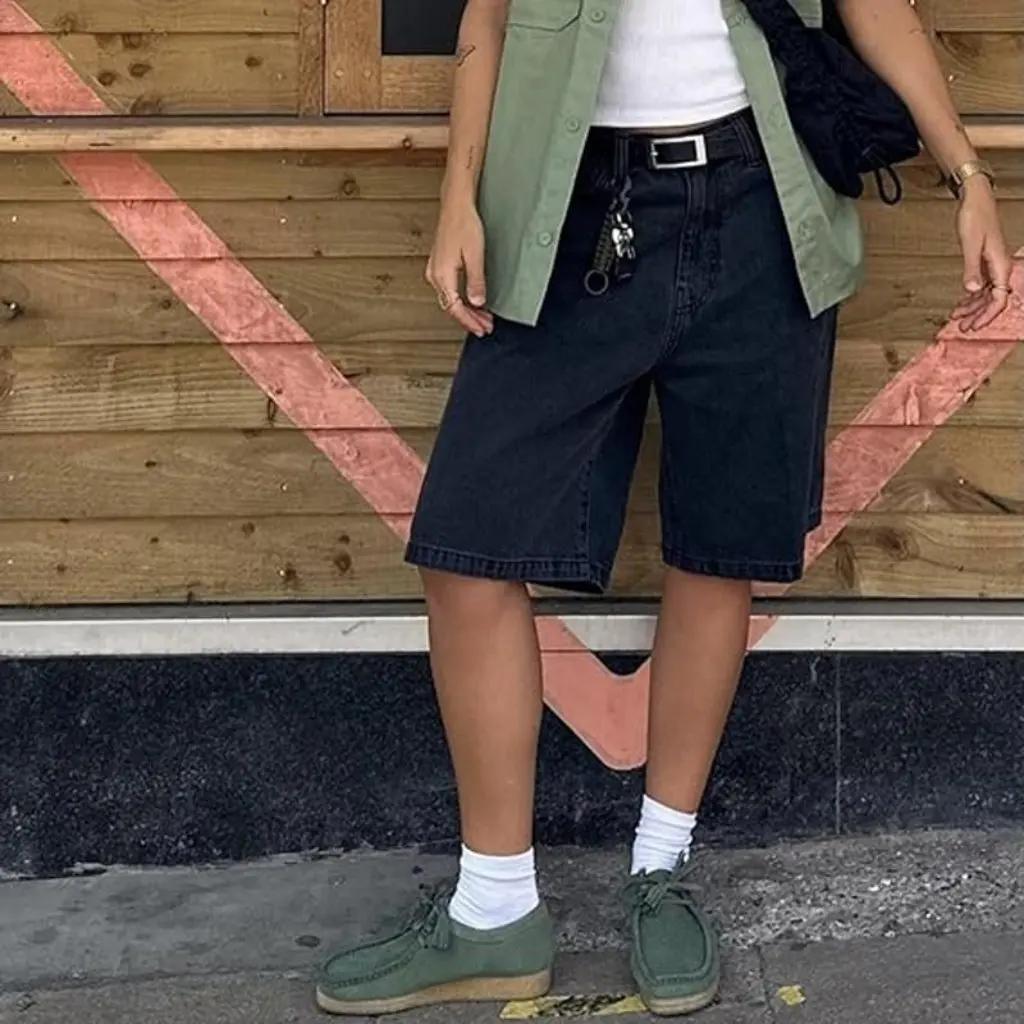 

High Waist Loose Shorts Jeans for Women Casual Street Style Wide Leg Independent Station Fashion