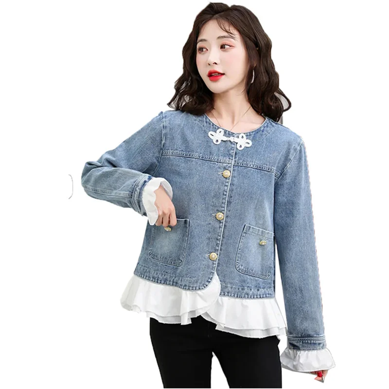 Capispalla da donna Nuovo 2025 Popolare giacca di jeans primaverile e autunnale da donna Bellissimo abbigliamento corto in denim sottile Cappotto blu di tendenza superiore