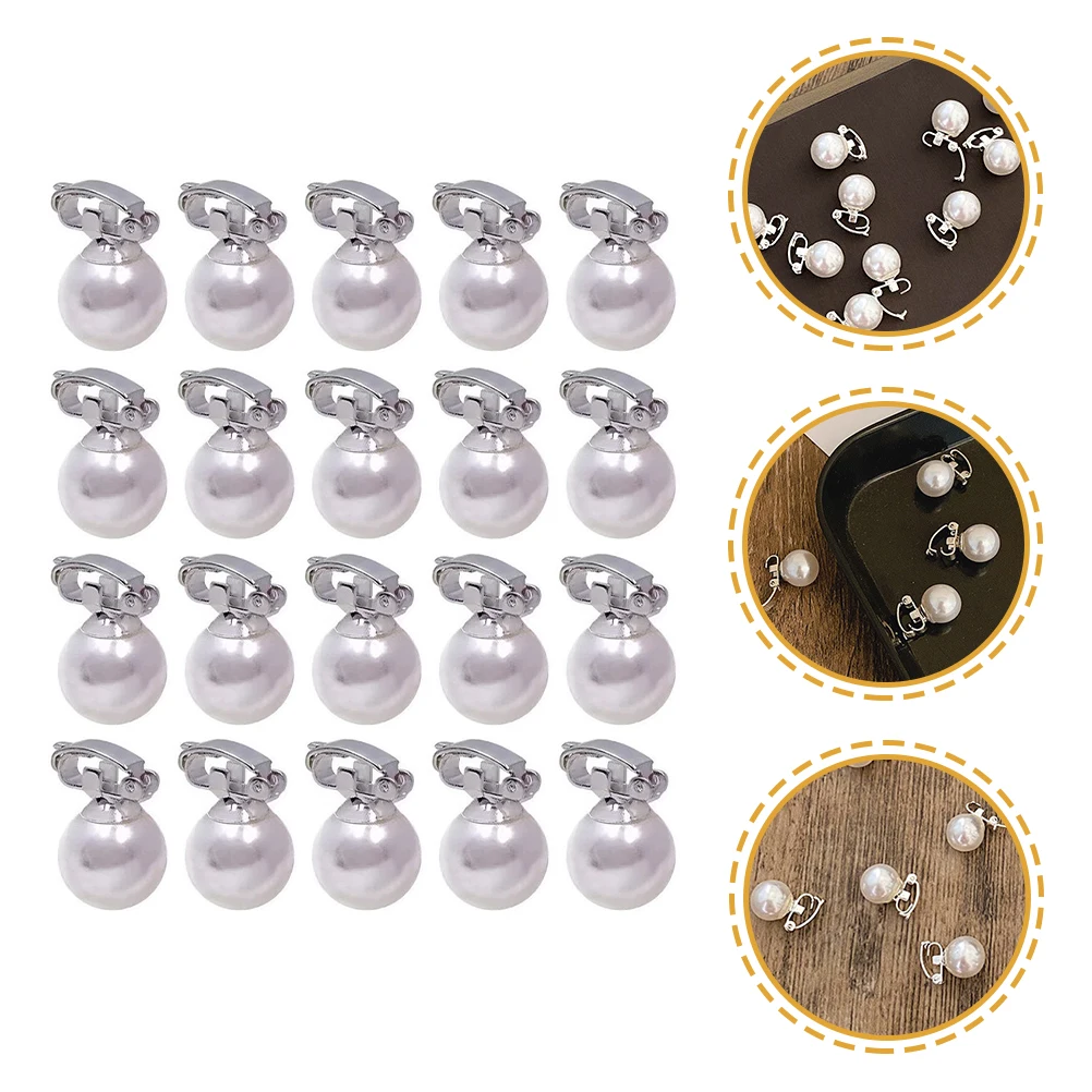

20 Pcs Pearl Buckle Hair Clip Accessory Barrette Small Clips for Little Pin Mini Alloy Pins