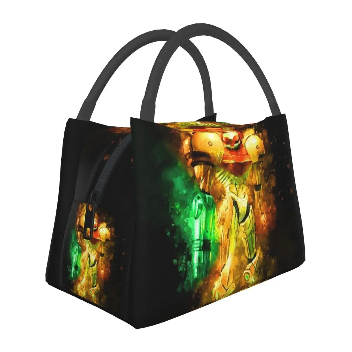 Samus Aran Prime Hunter Lunch Bags Insulated Bento Box Leakproof Lunch Tote Picnic Bags Cooler for Woman Girl Office