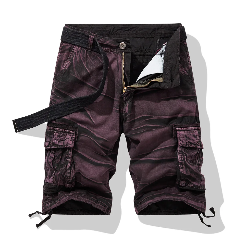 2024 Summer New Camouflage Tactical Cargo Shorts Men Military Cargo Shorts Men Cotton Casual Loose Men Shorts No belt