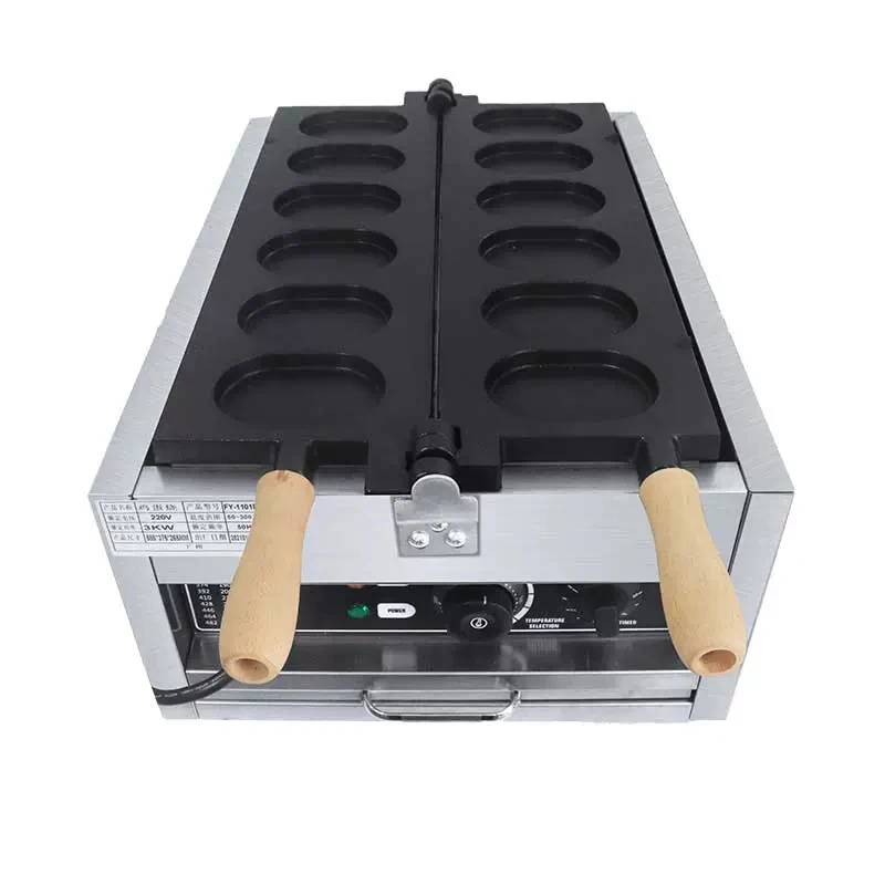 Commercial electric 6 holes egg burger machine waffle cake making machine Street Food Korean Egg Bread Waffle Makers Grill Pan