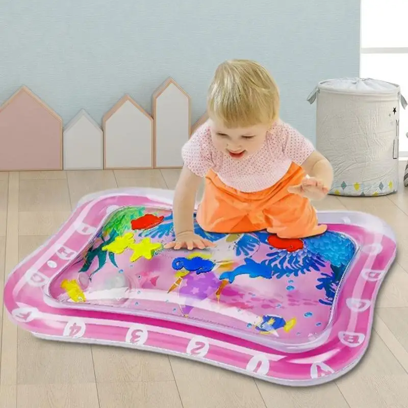 Tummy Time Water Mat Ice Cool Inflatable Mat For Water Play Portable Cooling Pad Water Cushion Game Pad For Girls Children Boys