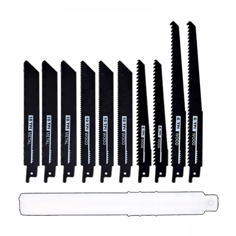 10PCS Reciprocating Saber Saw Blades Multi-Cutting Tool Accessories for Wood Metal Plastic Pipe