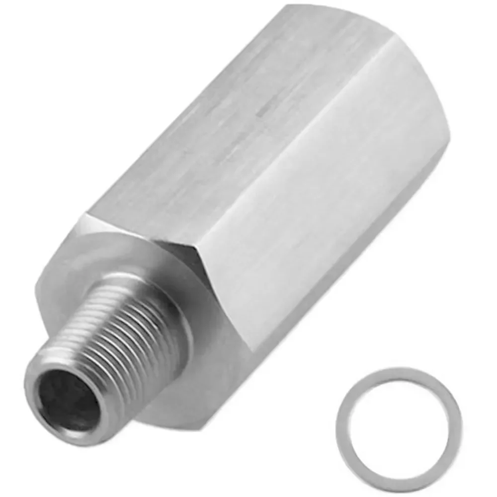 Silver 1/8'' NPT & M10 Stainless Steel Oil Pressure Sensor Connector Joint to NPT Tee Adapter Turbo Accessories Adapter