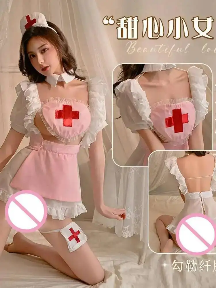 スクエア2025セクシーネックレースメッシュシースルー半袖スイートメイド服ワンピース女性用ウエストシェイプスリムAラインショートドレス1AG8