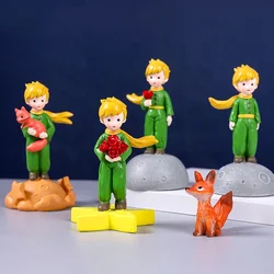 Little Prince Fox Desk Table Resin Crafts Ornaments Micro View Decorations Handicraft Desk Decoration Flower DIY Accessories