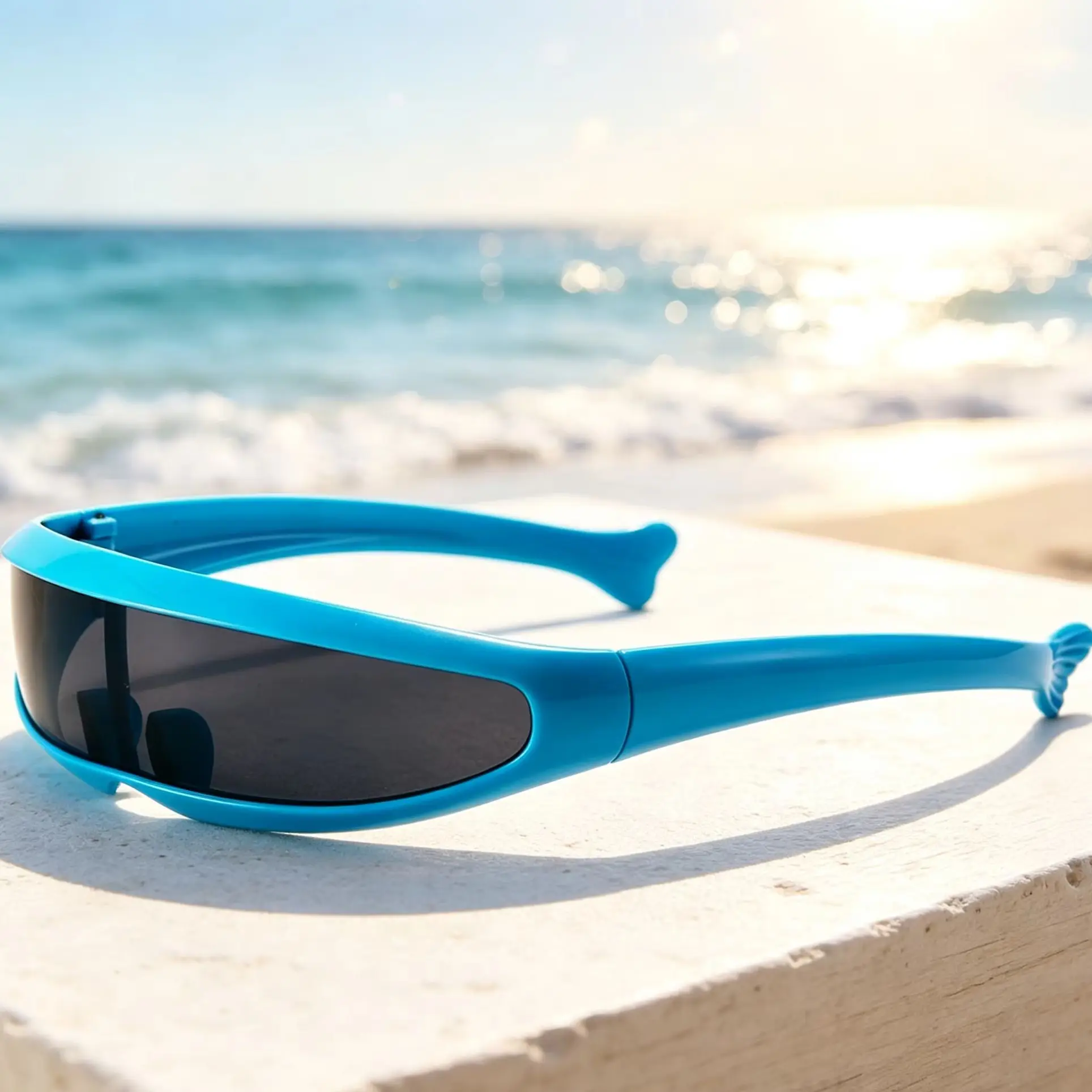 Futuristic Narrow Cyclops Visor Sunglasses Laser Eyeglasses UV400 Personality Mirrored Lens Costume Eyewear Glasses