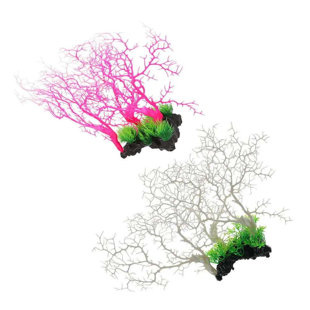 

2 шт. Декоративное коралловое дерево, имитация натурального коралла, украшение для аквариума, ландшафтный декор, подводный пейзаж для аквариума