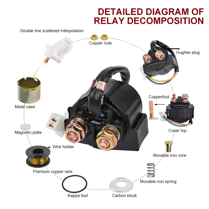 Motorcycle Electrical Starter Solenoid Relay For HONDA  NX250 NX 250 TRX250 TRX-250 TRX 250 FOURTRAX RECON ATC 250 ES ATC250ES