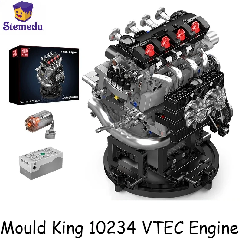 

Mould King 10234 Technical Car Engine Toys The Motorized VTEC Engine Building Block Assembly Car Brick Set Kids Christmas Gift