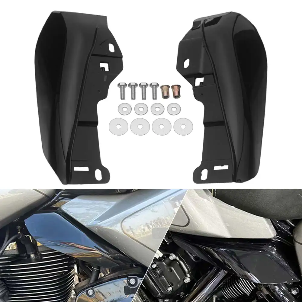 motorcycle-mid-frame-air-deflectors-for-harley-touring-2023‑later-abs-plastic-gloss-black-heat-shield-mid-frame-air-deflectors