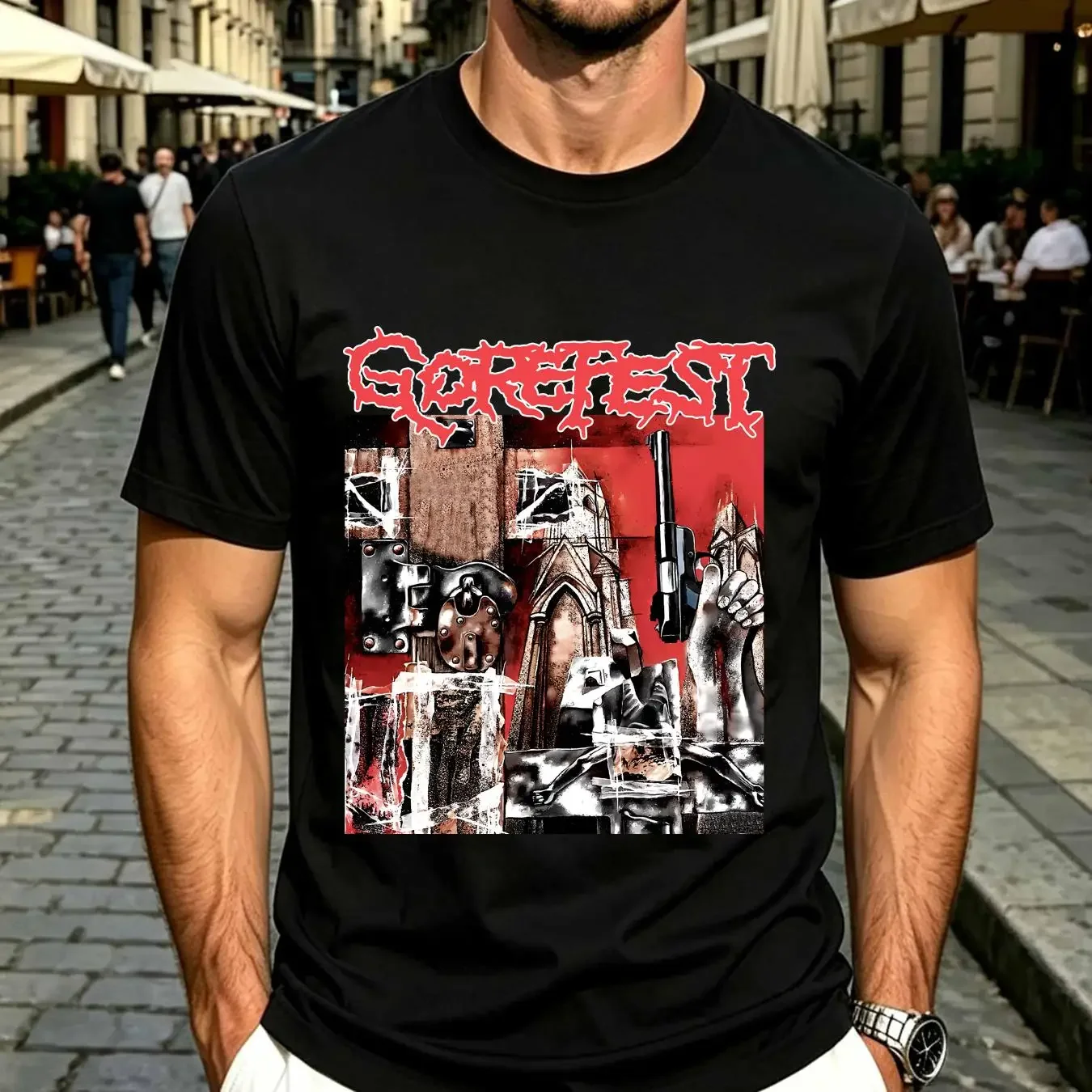 washed T Shirt Gorefest False Cotton For men Women All Size S 4XL YA190 long or short sleeves vintage Washed Casual