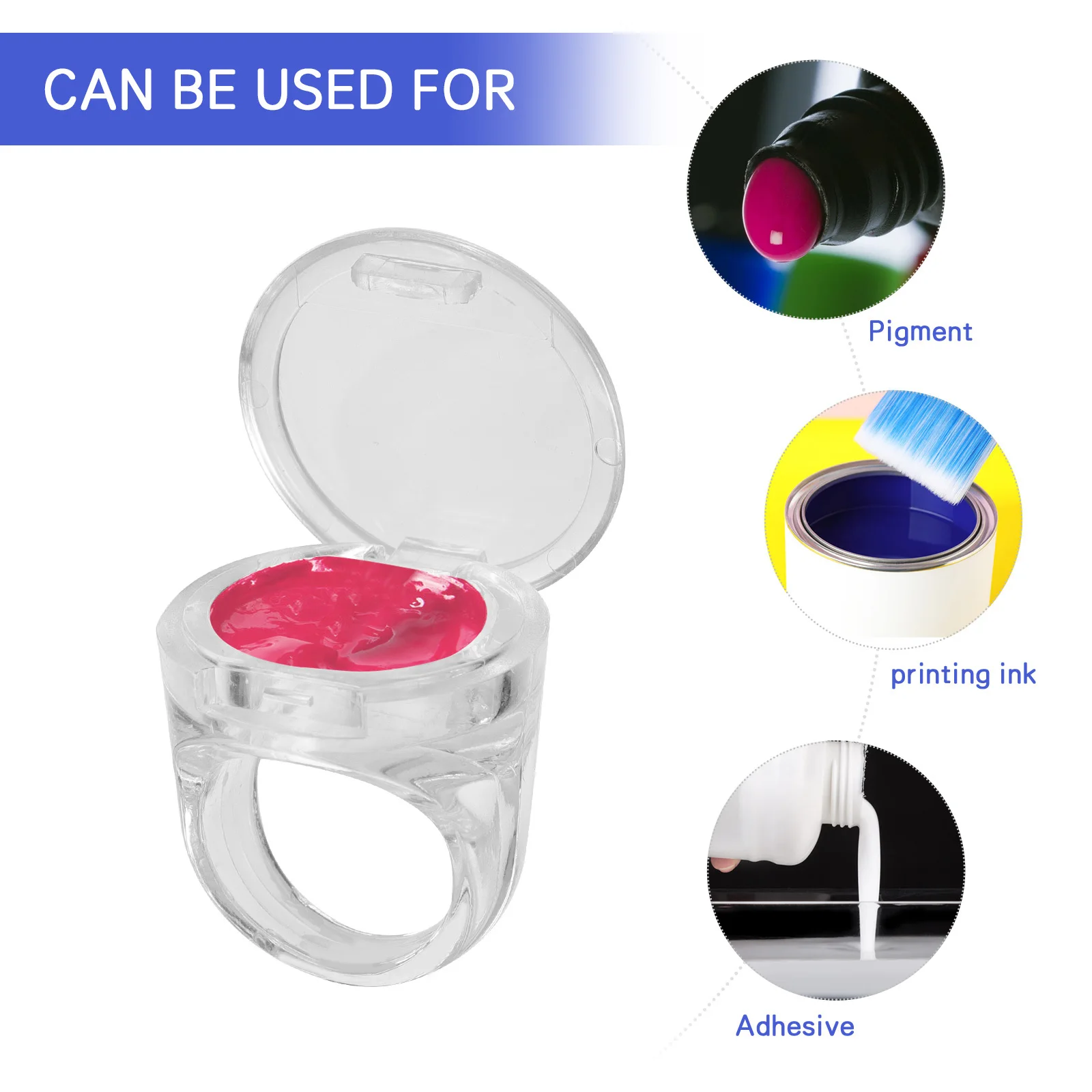 5Pcs Premium Plastic Pigment Ring Cup Tightly Fit No Spill Professional Beauty Salon School Home Use Ink Rings Cup