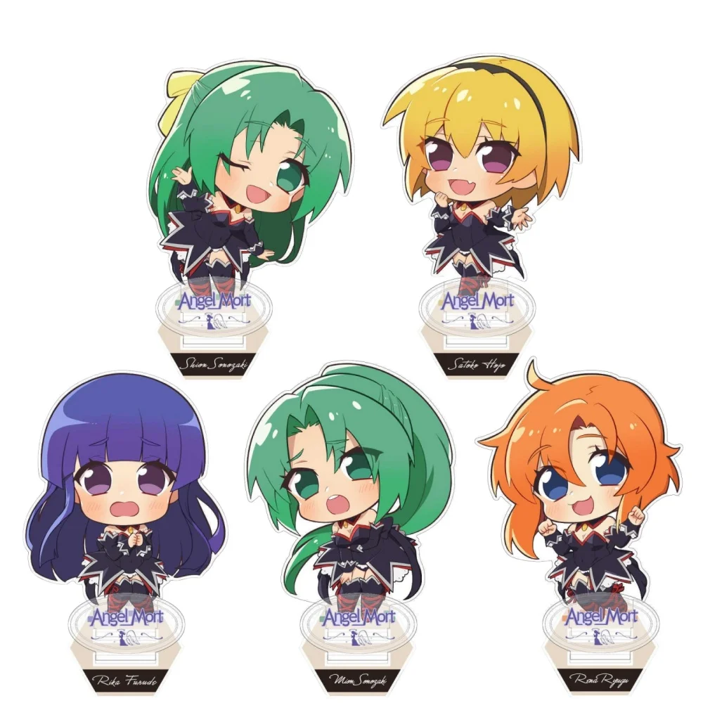 Anime Fans Gifts Higurashi When They Cry Mogu Mogu HD Character Double insertion Acrylic Stand Ornament Series About 10cm+6cm