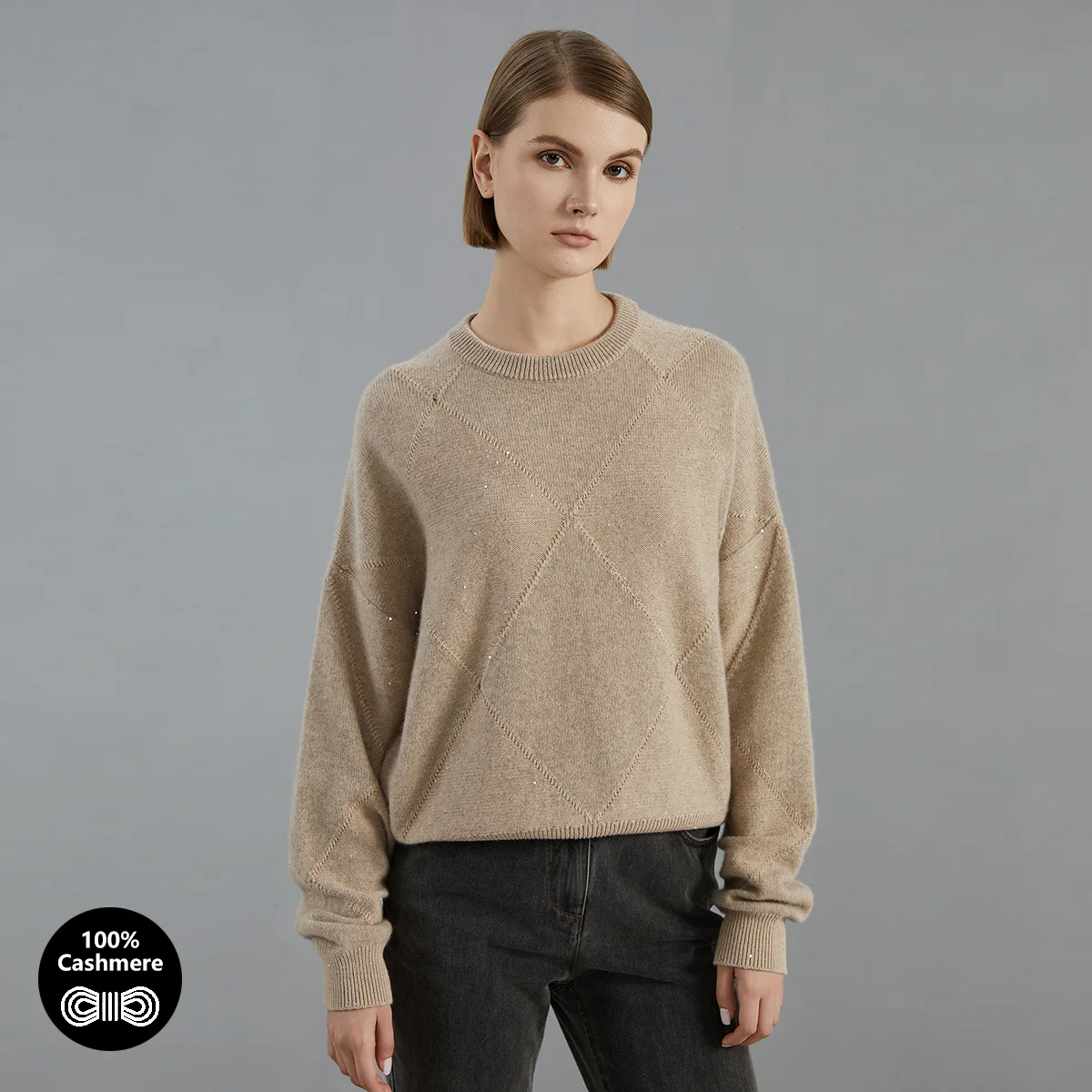 BC819 High Quality Luxury Women's Clothing 100% Cashmere thick Pullover Knitted Sweater winter