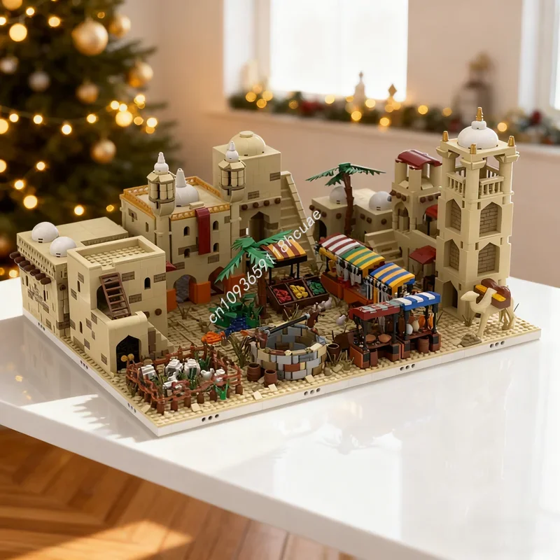 

3957 шт. MOC деревня пустыни, сборка различных Mocs, модульная модель, строительные блоки, рождественский подарок, сборные игрушки, идея «сделай сам», кирпич для детей